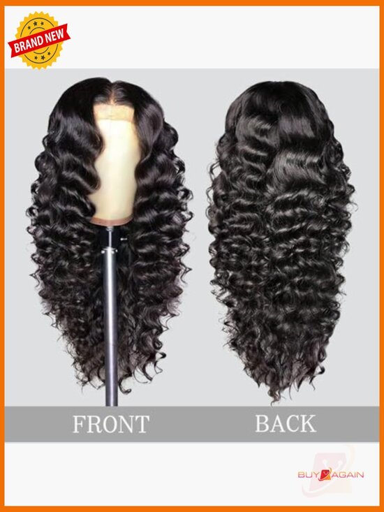 100% Human Hair Deep Wave Lace Front Wig 13x4 HD Lace Glueless 22 Inch main image 4